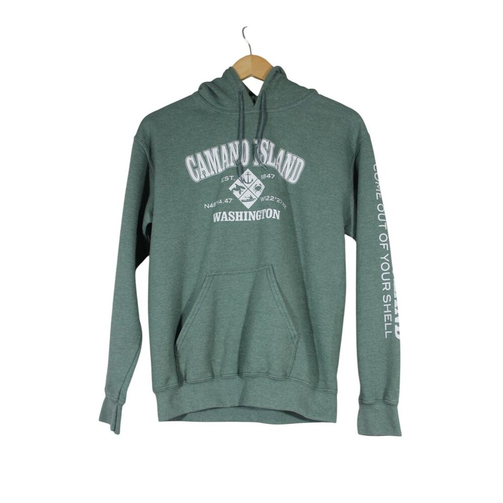 Gildan heavy blend Camano Island print fleece hoodie sweatshirt S